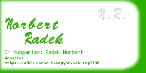 norbert radek business card